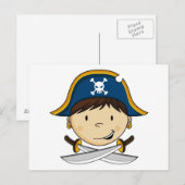 Niedlich Pirate Captain Postcard Postkarte (Vorne/Hinten)