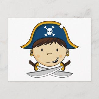 Niedlich Pirate Captain Postcard Postkarte