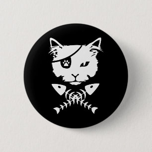 Niedlich Pirate Cat Funny Button