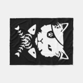 Niedlich Pirate Cat Funny Fleecedecke (Vorderseite (Horizontal))