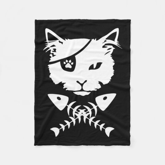 Niedlich Pirate Cat Funny Fleecedecke (Vorderseite)