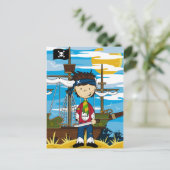 Niedlich Pirate Crewman Postcard Postkarte (Stehend Vorderseite)