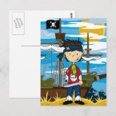 Niedlich Pirate Crewman Postcard Postkarte (Vorne/Hinten)
