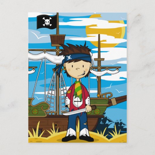 Niedlich Pirate Crewman Postcard Postkarte (Vorderseite)