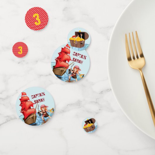 Niedlich Pirate Girl Geburtstagsboot Konfetti (Gruppe)