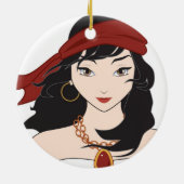 Niedlich Pirate Girl Keramikornament (Hinten)