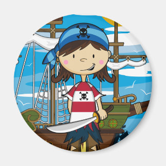 Niedlich Pirate Girl Magnet
