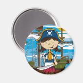 Niedlich Pirate Girl Magnet (Vorderseite/Rückseite)