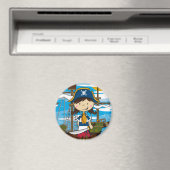 Niedlich Pirate Girl Magnet (In Situ (Geschirrspüler))