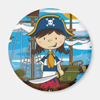 Niedlich Pirate Girl Magnet