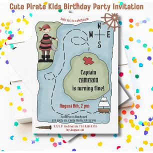 Niedlich Pirate Kindergeburtstag Party Einladung