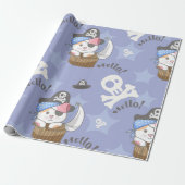 Niedlich Pirate Kitten Pattern Geschenkpapier (Ungerollt)