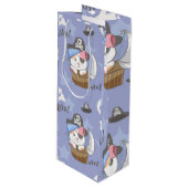 Niedlich Pirate Kitten Pattern Geschenktüte Für Weinflaschen (Vorderseite Schrägansicht)