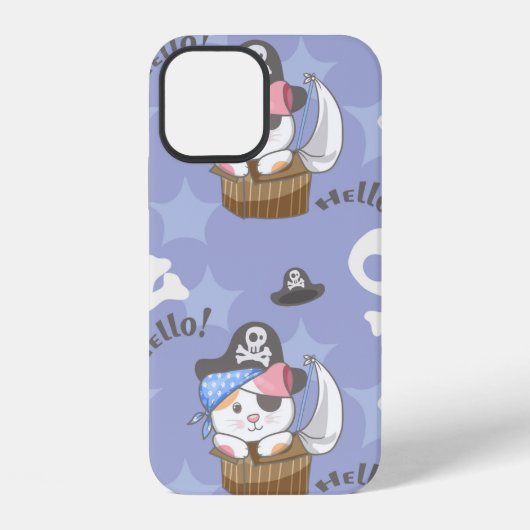 Niedlich Pirate Kitten Pattern iPhone Hülle (Rückseite)
