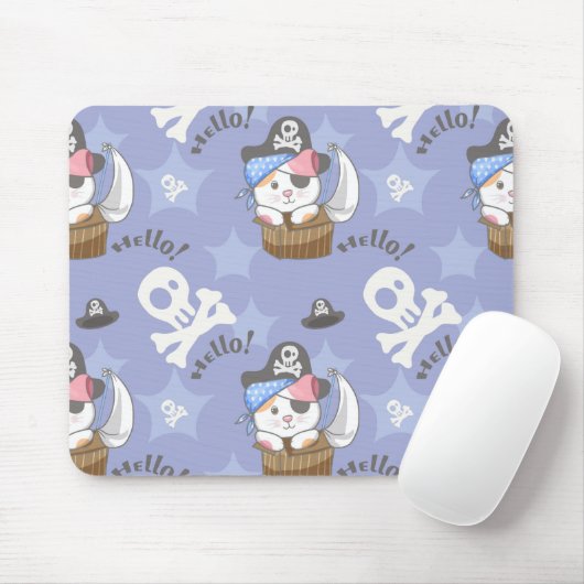 Niedlich Pirate Kitten Pattern Mousepad (Mit Mouse)