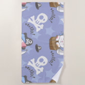 Niedlich Pirate Kitten Pattern Strandtuch (Vorderseite)
