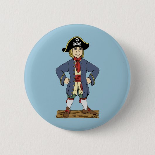 Niedlich Pirate Lad Button (Vorderseite)
