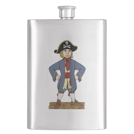 Niedlich Pirate Lad Flachmann (Vorderseite)