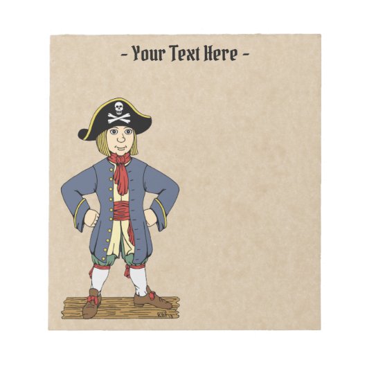 Niedlich Pirate Lad Notizblock (Vorderseite)