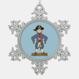 Niedlich Pirate Lad Schneeflocken Zinn-Ornament