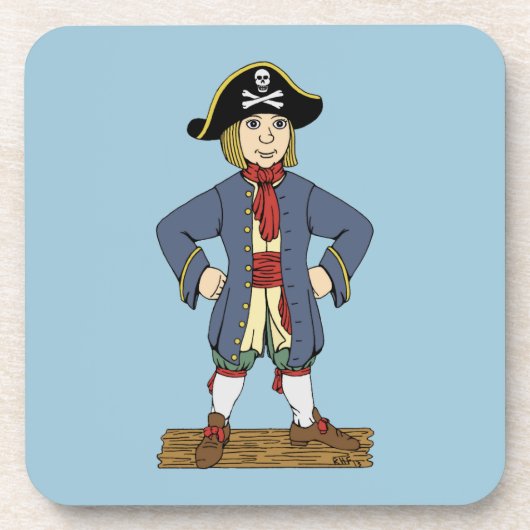 Niedlich Pirate Lad Untersetzer (Vorderseite)
