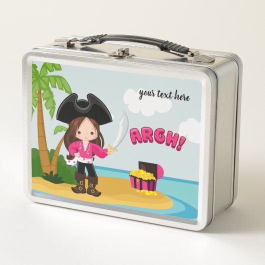 Niedlich Pirate Metall Lunch Box (Vorderseite)