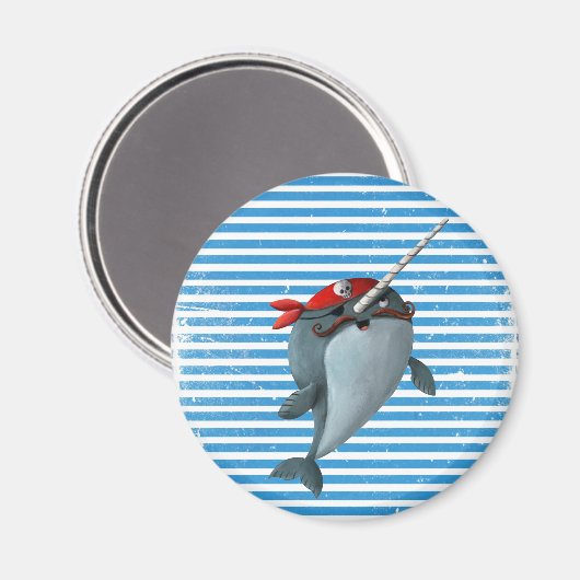 Niedlich Pirate Narwhal Magnet (Vorderseite/Rückseite)