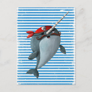 Niedlich Pirate Narwhal Postkarte