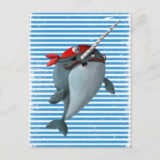 Niedlich Pirate Narwhal Postkarte (Vorderseite)