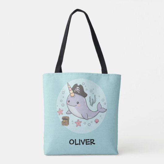 Niedlich Pirate Narwhal Tasche (Rückseite)