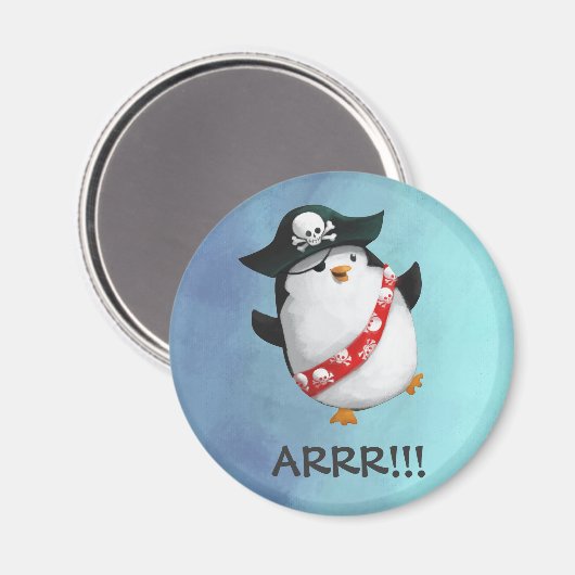 Niedlich Pirate Penguin Magnet (Vorderseite/Rückseite)