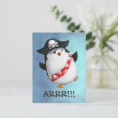 Niedlich Pirate Penguin Postkarte (Stehend Vorderseite)