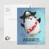 Niedlich Pirate Penguin Postkarte (Vorne/Hinten)