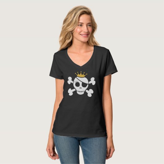 Niedlich Pirate Princess Dark T - Shirt (Vorderseite Vollansicht)