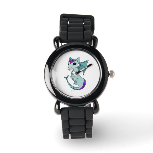 Niedlich Pisces Dragon design zodiac watch Armbanduhr (Vorderseite)