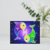 Niedlich Pisces Zodiac Postkarte (Stehend Vorderseite)