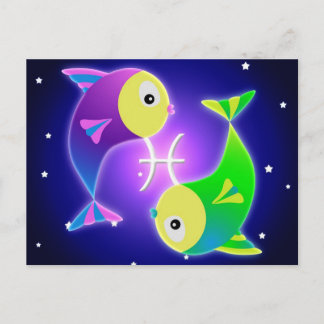 Niedlich Pisces Zodiac Postkarte