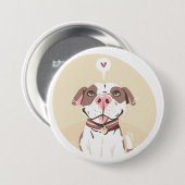 Niedlich Pit Bull Button (Vorne & Hinten)