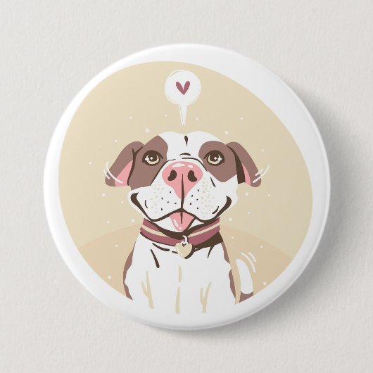 Niedlich Pit Bull Button (Vorderseite)