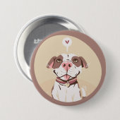 Niedlich Pit Bull Button (Vorne & Hinten)