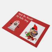 Niedlich Pit Bull Christmas Doormat Fußmatte (Schrägansicht)