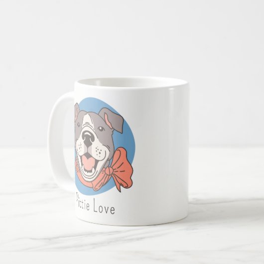 Niedlich Pit Bull Kaffeetasse (Vorderseite Links)