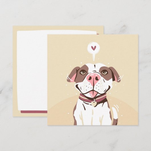 Niedlich Pit Bull Karte (Vorne/Hinten)