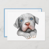 Niedlich Pit Bull Pittie Puppy Dog Liebe Hallo Pit Postkarte (Vorne/Hinten)