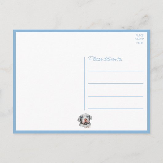 Niedlich Pit Bull Pittie Puppy Dog Liebe Hallo Pit Postkarte (Rückseite)