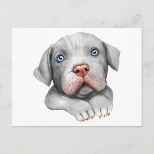 Niedlich Pit Bull Pittie Puppy Dog Liebe Hallo Pit Postkarte (Vorderseite)