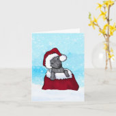 Niedlich Pit Bull Weihnachtskarte Karte (Gelbe Blume)