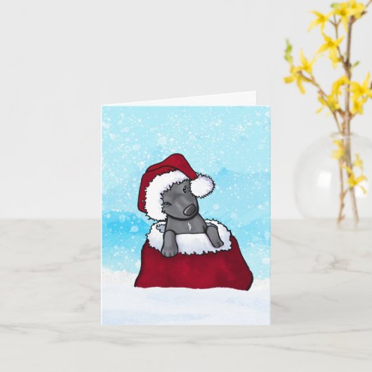 Niedlich Pit Bull Weihnachtskarte Karte (Gelbe Blume)