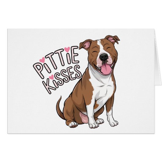Niedlich Pitbull Kisses Dog Liebe Pittie Pit Bull (Vorderseite (Horizontal))