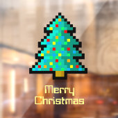 Niedlich Pixel Art Christmas Tree Funny Geeky Cust Fensteraufkleber (Blatt 2)